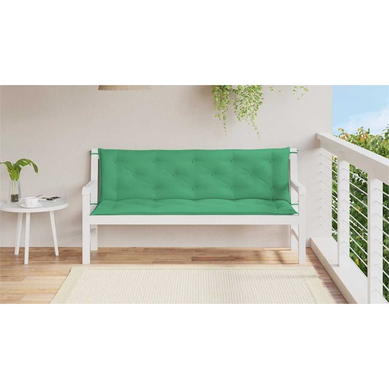 vidaXL Polyester Oxford Fabric Garden Bench Cushion in Green (Set of 2)