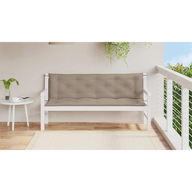 vidaXL Polyester Oxford Fabric Garden Bench Cushion in Taupe (Set of 2)