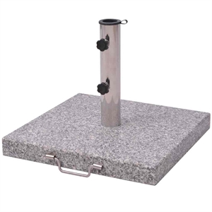 vidaXL 17.7&quot Polished Granite and StainlessSteel Umbrella Stand in Gray