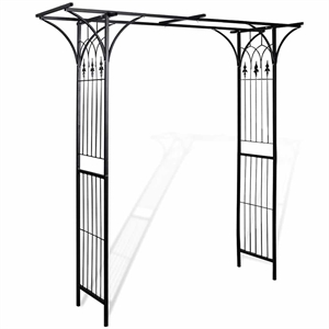 vidaXL 78.7 X 20.5 X 80.3&quot Durable Iron Garden Arch in Black