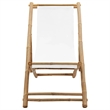 vidaXL Bamboo Medium Collapsible Folding Sun Lounger in White