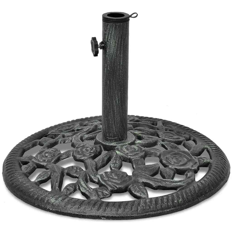 vidaXL Standard Cast Iron Umbrella Stand in Black/Green