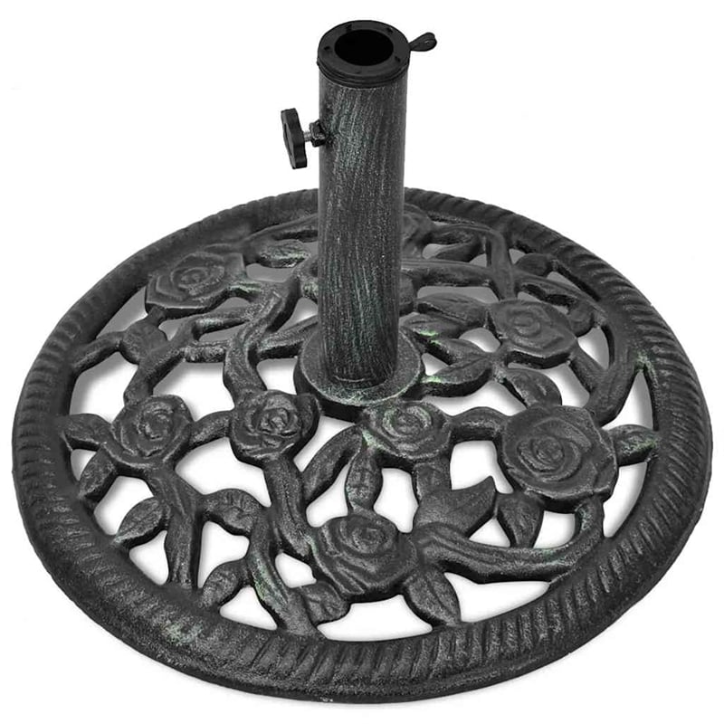 vidaXL Standard Cast Iron Umbrella Stand in Black/Green