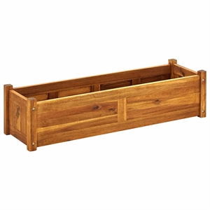 vidaXL 39.4 X 11.8 X 9.8&quot Durable Acacia Wood Raised Bed in Brown