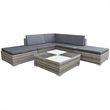 vidaXL Modular PE Rattan Garden Furniture Set in Grey
