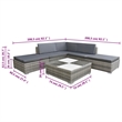 vidaXL Modular PE Rattan Garden Furniture Set in Grey