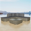 vidaXL Modular PE Rattan Garden Furniture Set in Grey