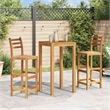 vidaXL Solid Acacia Wood Large Bar Chair Wood in Natural (Set of 2)
