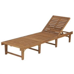 vidaXL Solid Acacia Wood w/ Oil Finish Sunbed in Natural