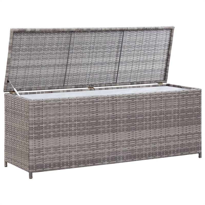 vidaXL Rectangle Wicker Storage Chest in Gray