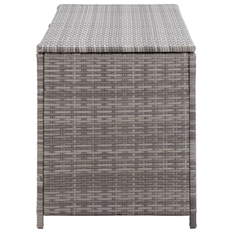 vidaXL Rectangle Wicker Storage Chest in Gray
