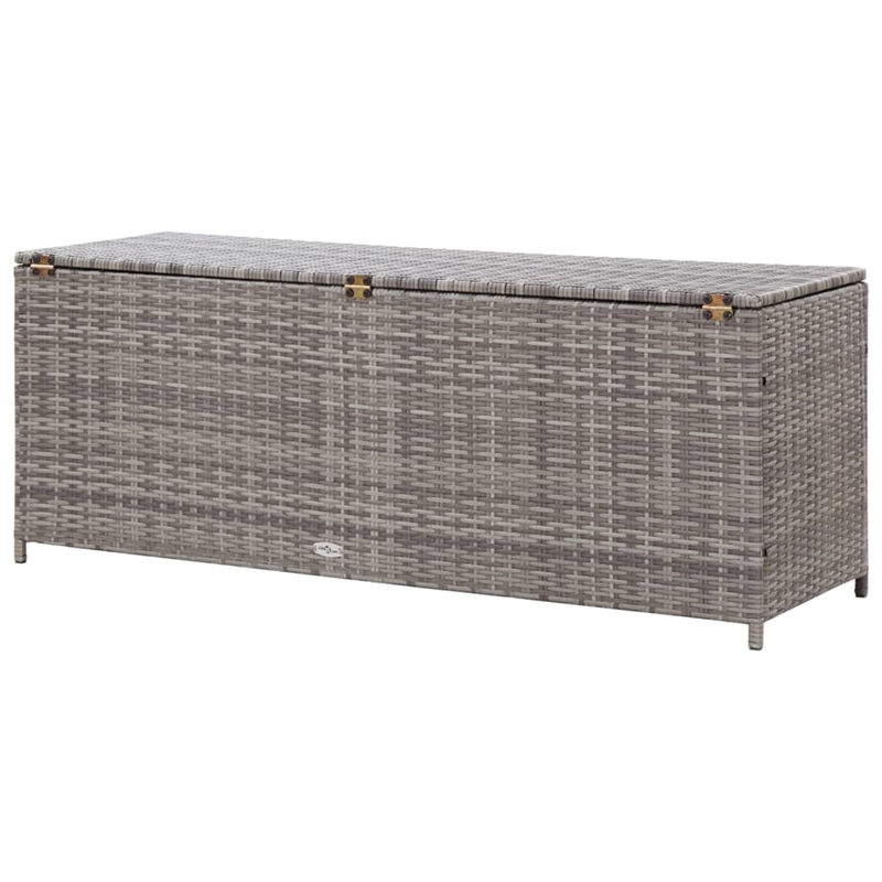 vidaXL Rectangle Wicker Storage Chest in Gray