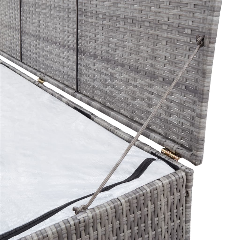 vidaXL Rectangle Wicker Storage Chest in Gray