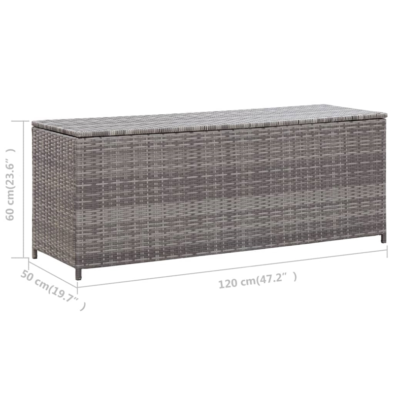 vidaXL Rectangle Wicker Storage Chest in Gray