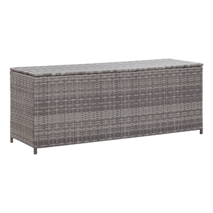 vidaXL Rectangle Wicker Storage Chest in Gray
