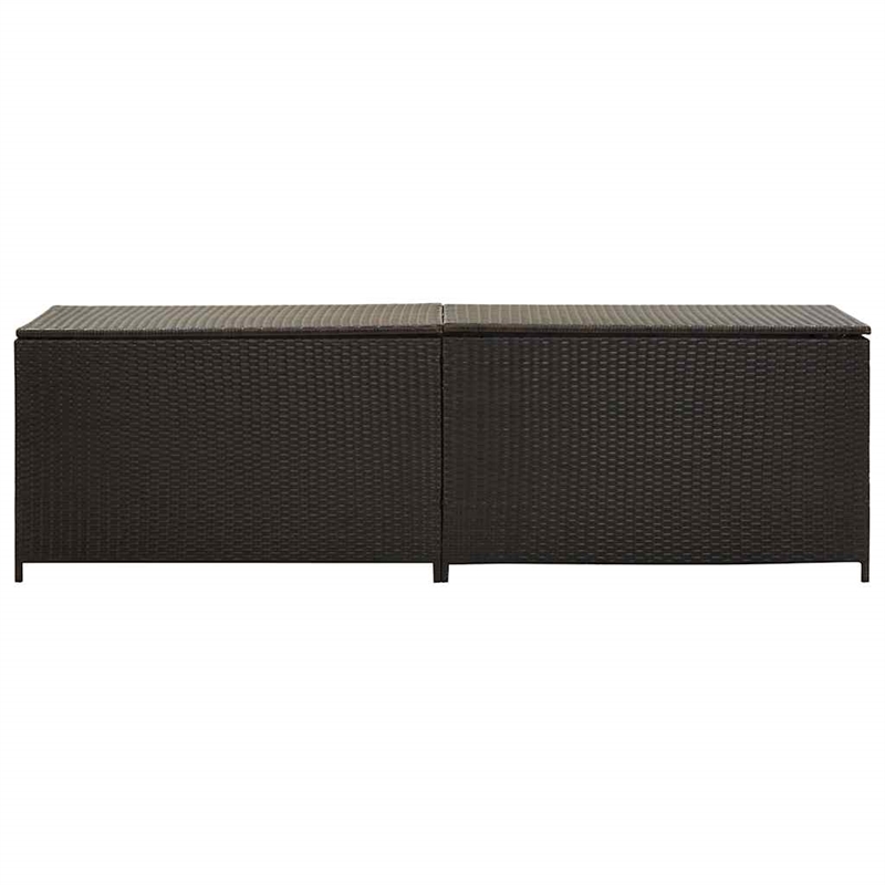 vidaXL Poly Rattan and Powder-Coated Steel Storage Chest in Brown