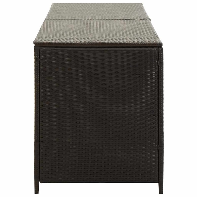 vidaXL Poly Rattan and Powder-Coated Steel Storage Chest in Brown