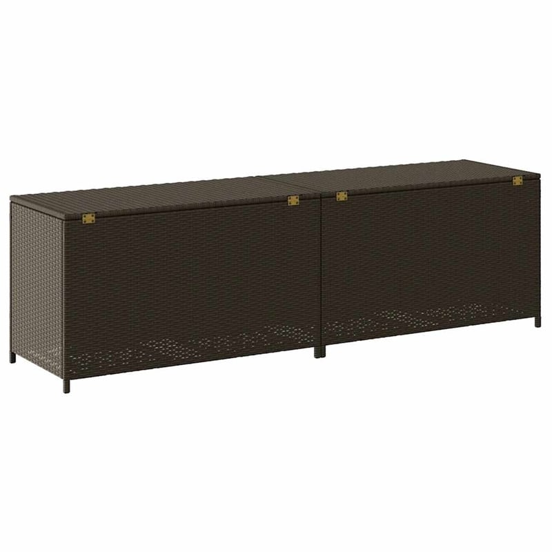 vidaXL Poly Rattan and Powder-Coated Steel Storage Chest in Brown