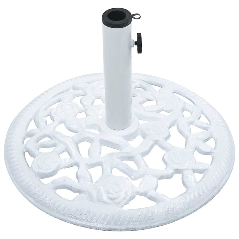 vidaXL Cast Iron Decorative Inlays Umbrella Base in White