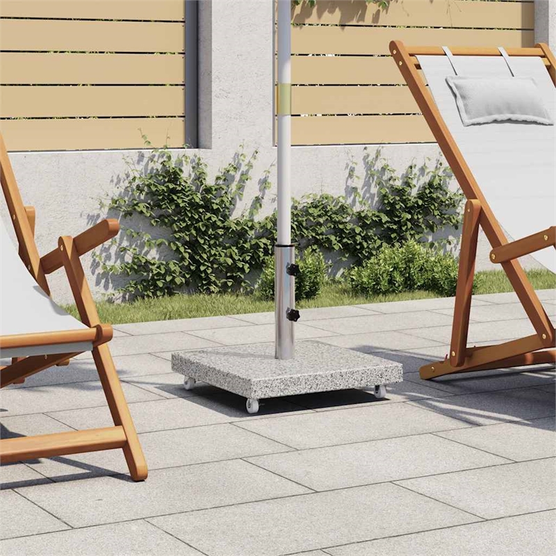 vidaXL Granite and Stainless Steel Tube Parasol Base in Gray