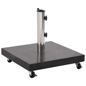 vidaXL Medium Granite and Stainless Steel Parasol Base in Black