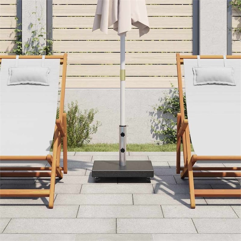 vidaXL Medium Granite and Stainless Steel Parasol Base in Black