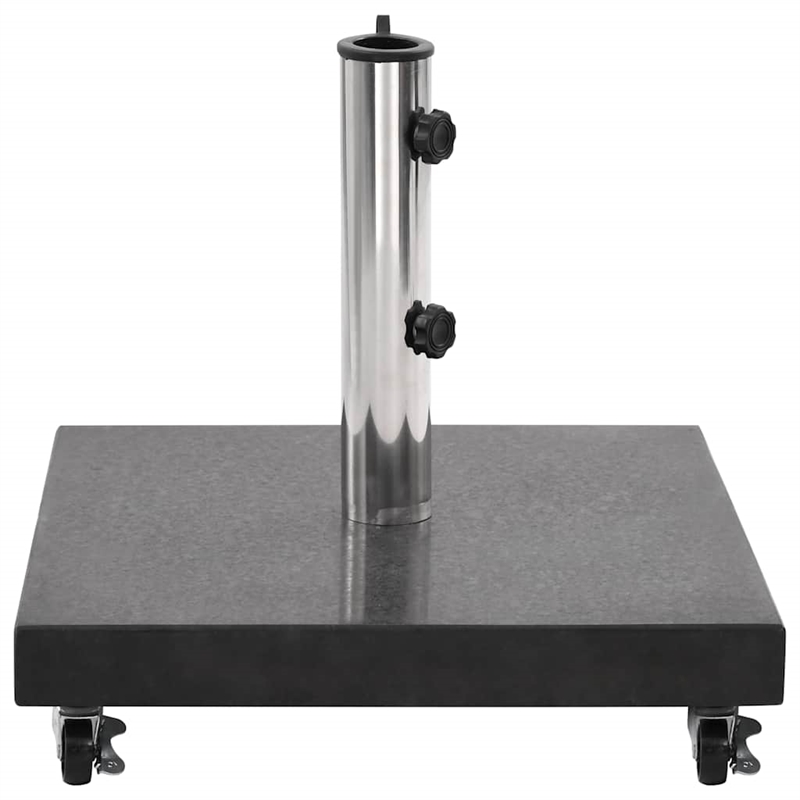 vidaXL Medium Granite and Stainless Steel Parasol Base in Black