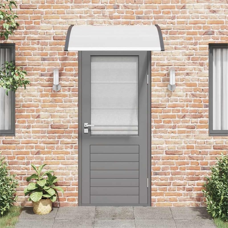 vidaXL Door Canopy with Brackets and Sheets in Black/Clear