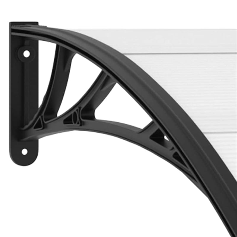 vidaXL Door Canopy with Brackets and Sheets in Black/Clear