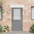 vidaXL Polycarbonate and Aluminum Door Canopy in Grey/Transparent