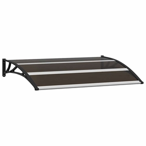 vidaXL 47.2 x 29.5&quot Polycarbonate and Aluminum Door Canopy in Black