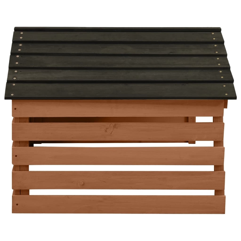 vidaXL Lawn Mower Wooden Garage Storgae in Black/Brown