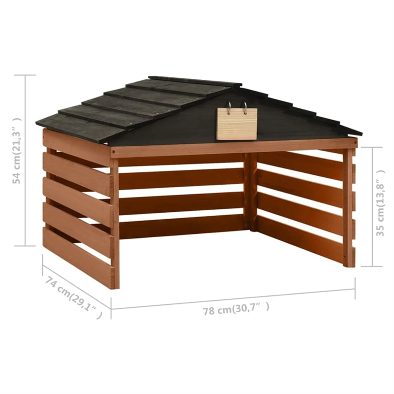 vidaXL Lawn Mower Wooden Garage Storgae in Black/Brown