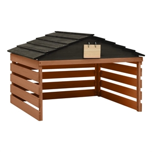 vidaXL Lawn Mower Wooden Garage Storgae in Black/Brown