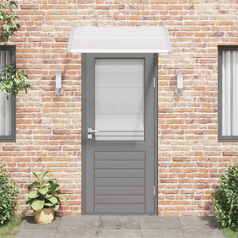 vidaXL Door Canopy with Brackets and Sheets in Grey/Clear