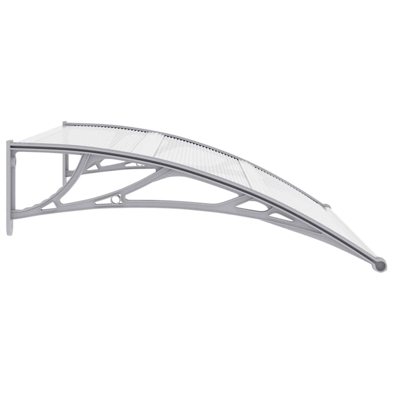 vidaXL Door Canopy with Brackets and Sheets in Grey/Clear