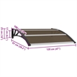 vidaXL Polycarbonate Door Canopy in Brown/Black/Clear
