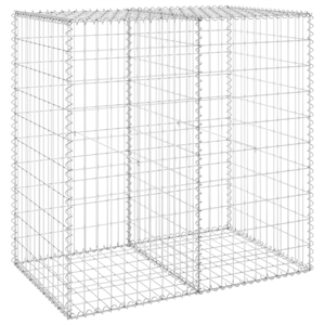 vidaXL 39.4&quotx23.6&quotx39.4&quot Gabion Wall with Covers in Galvanized Steel Silver