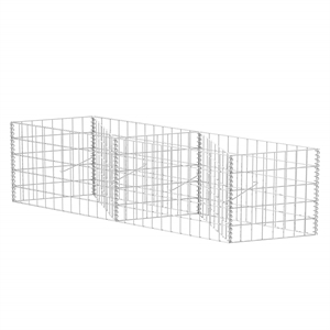 vidaXL 47.2&quotx11.8&quotx19.7&quot Gabion Basket in Galvanized Steel Silver