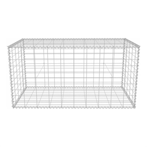 vidaXL 39.4&quotx19.7&quotx19.7&quot Gabion Basket in Galvanized Steel Silver