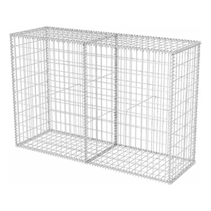vidaXL 59.1&quotx19.7&quotx39.4&quot Gabion Basket in Galvanized Steel Silver