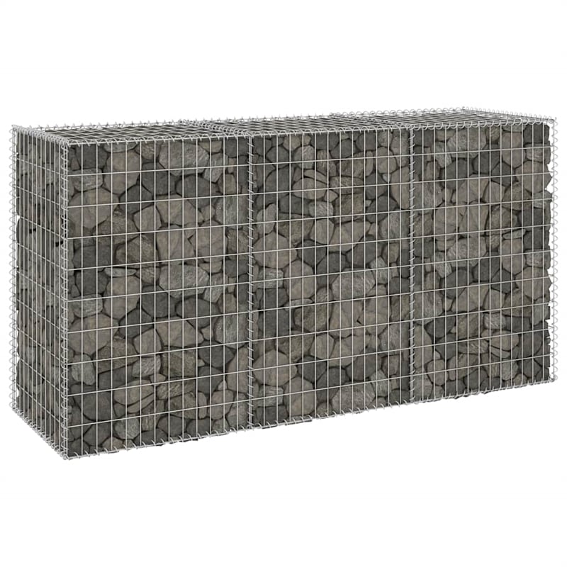 vidaXL Gabion Wall with Covers Galvanized Steel 78.7
