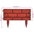 vidaXL 11pcs Brick Design Lawn Divider in Red