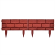vidaXL 11pcs Brick Design Lawn Divider in Red
