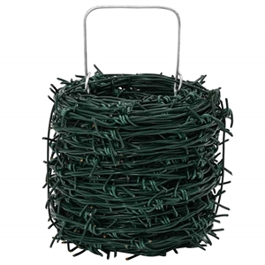 vidaXL 328.1ft Barbed Entanglement Wire Roll in Green