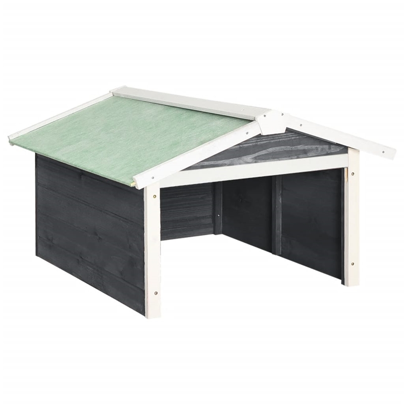 vidaXL Lawn Mower Wooden Garage Storgae in Gray/White