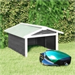 vidaXL Lawn Mower Wooden Garage Storgae in Gray/White