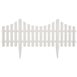 vidaXL 17 pcs 32.8 ft Lawn Divider in White