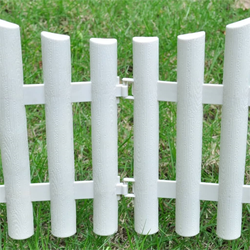 vidaXL 17 pcs 32.8 ft Lawn Divider in White