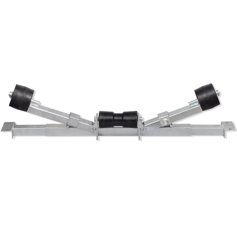vidaXL Boat Trailer with Bottom Support Bracket and Keel Rollers in Silver